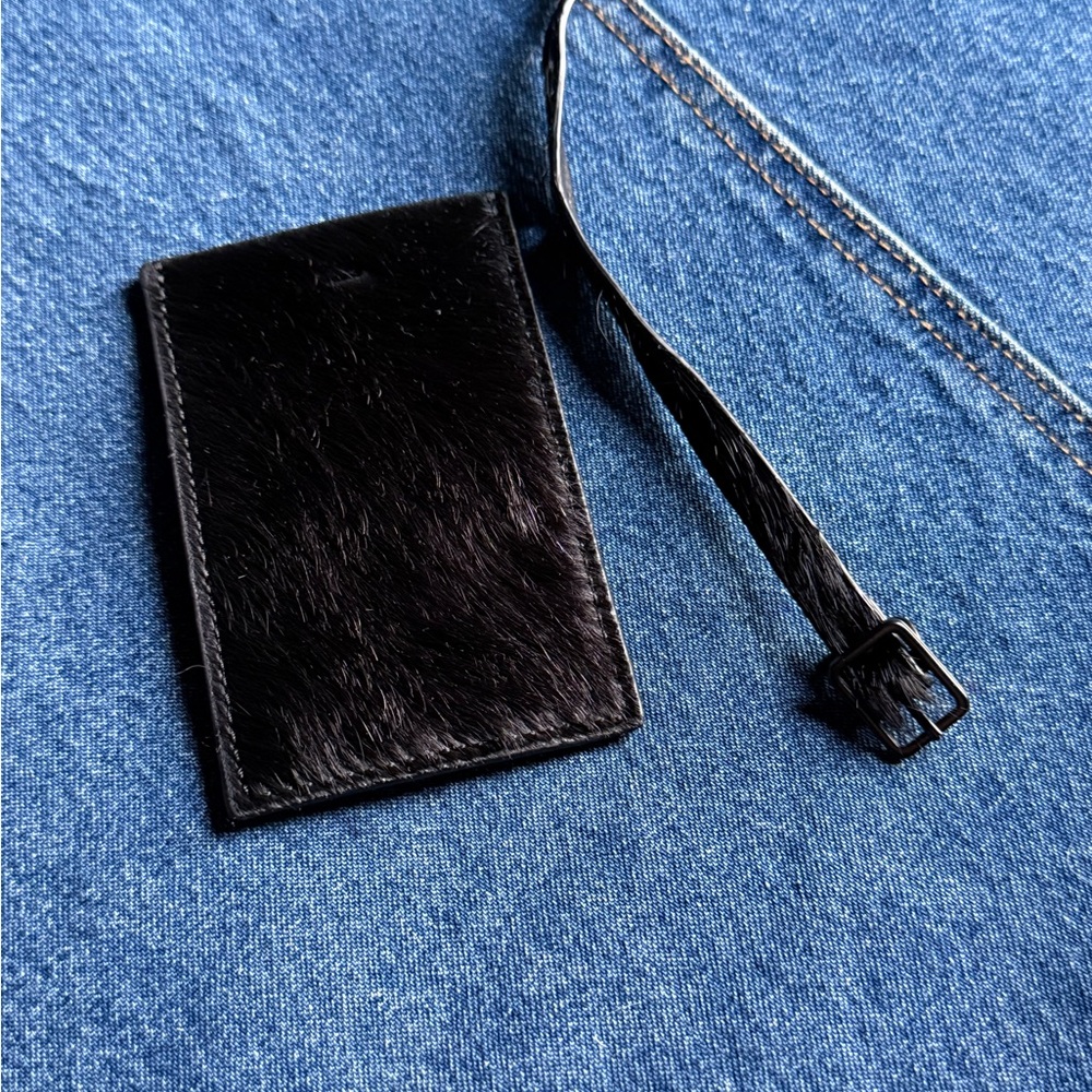 RIMOWA Rick Owen’s Ponyhair Black Leather Luggae tag NWOT